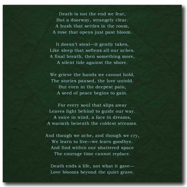 Inspirational Poems About Death