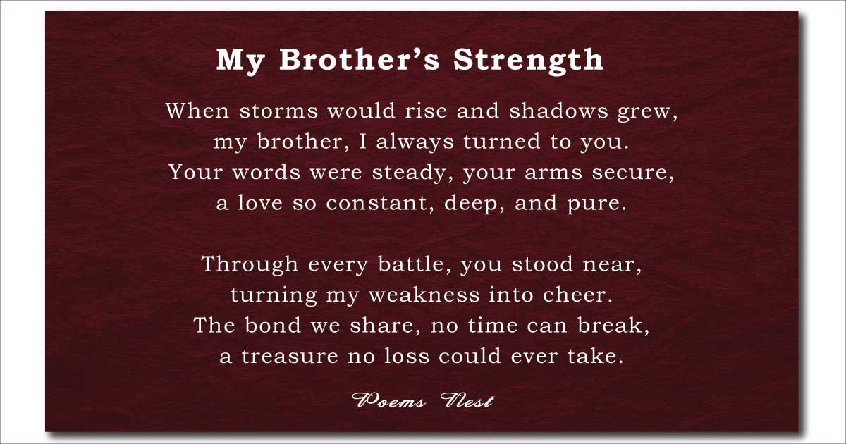 Poems for Brothers and Sisters That Make You Cry