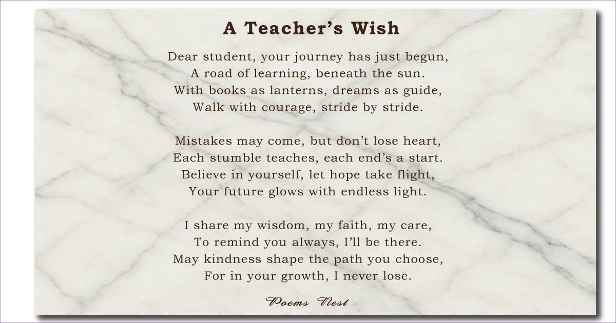 Poems for Students from Teachers