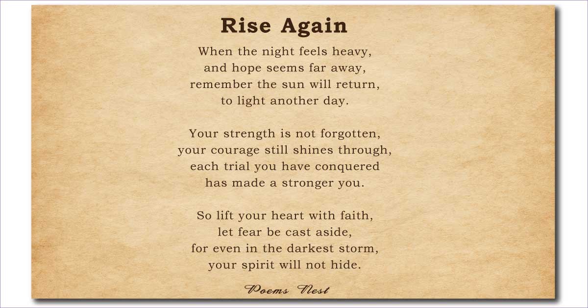 Short Inspirational Poems That Give Encouragement and Strength in Life