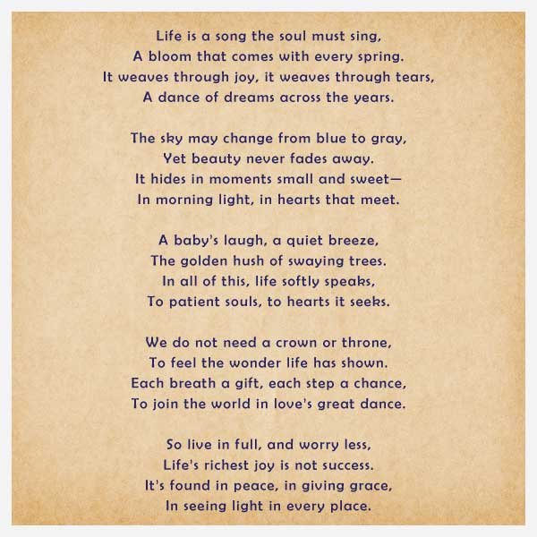 Beautiful Short Poems About Life