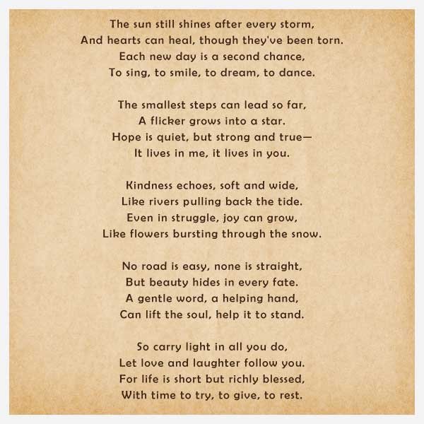 Positive Short Poems About Life