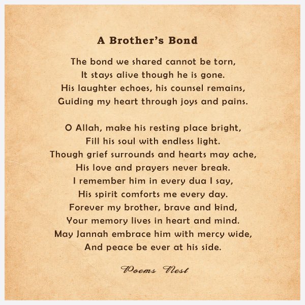 Emotional Poems About the Death of a Brother