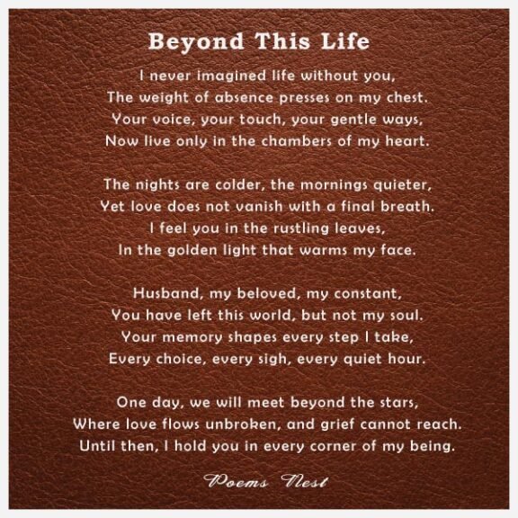Heartfelt Funeral Poems for Husband