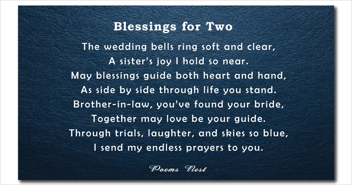 Top 30 Wedding Poem for Sister and Brother-in-law