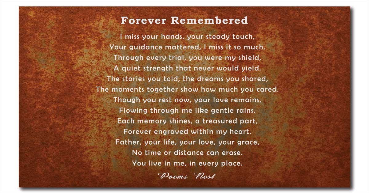 Top Memorial Poem for Father