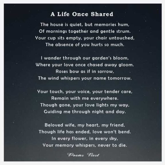 Very Sad Funeral Poems for Wife