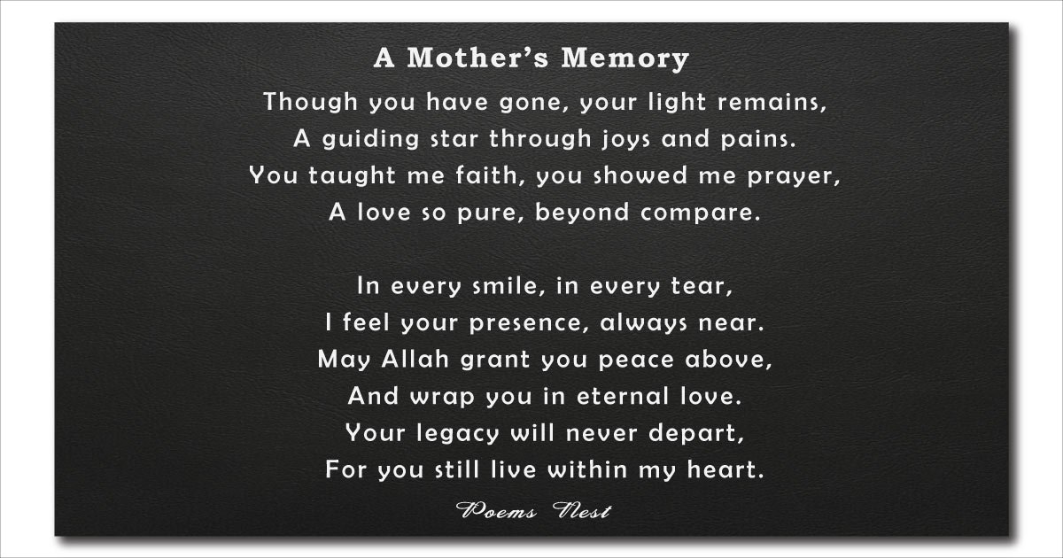 24 Death Poems for Mom
