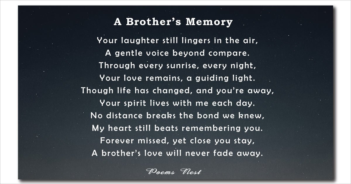 Heartfelt Memorial Poems for Brother