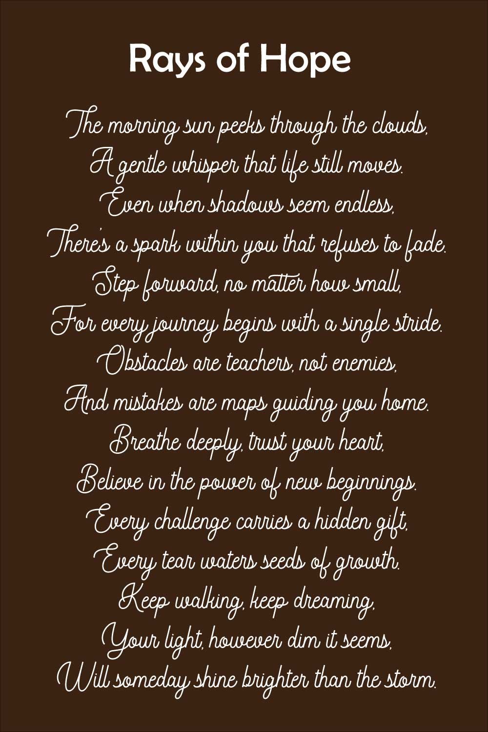 Inspirational Positive Poems