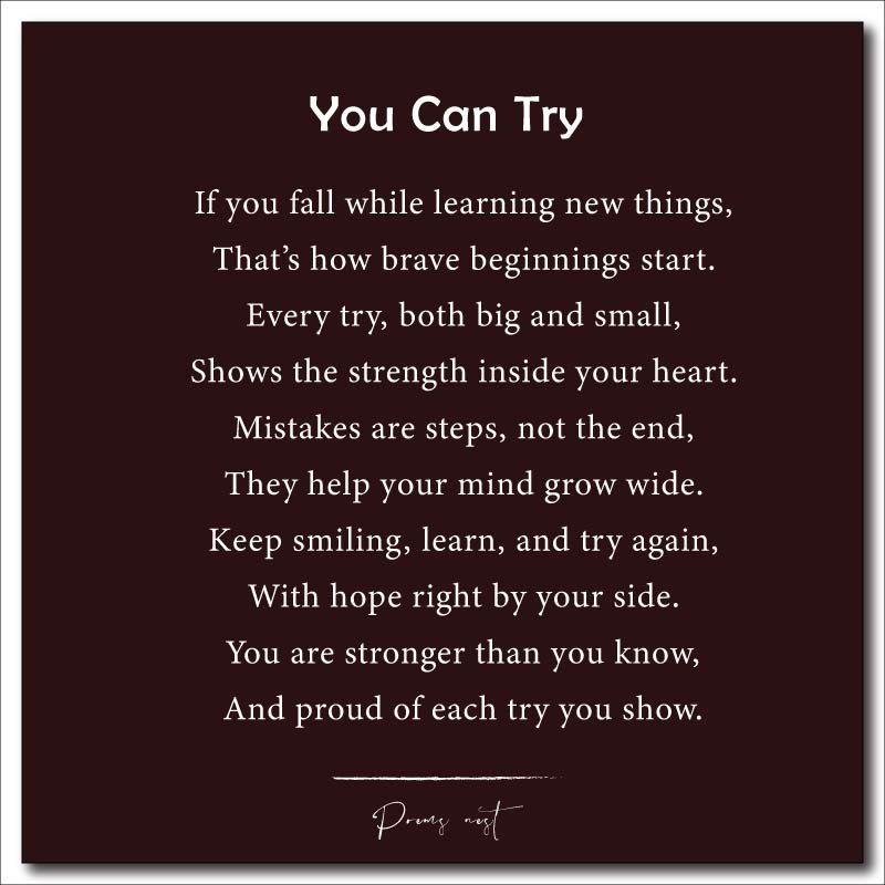 Short Inspirational Poems for Kids