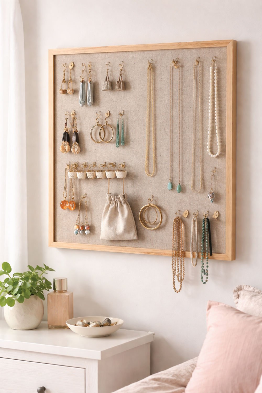 Cork Board Jewelry Organizer