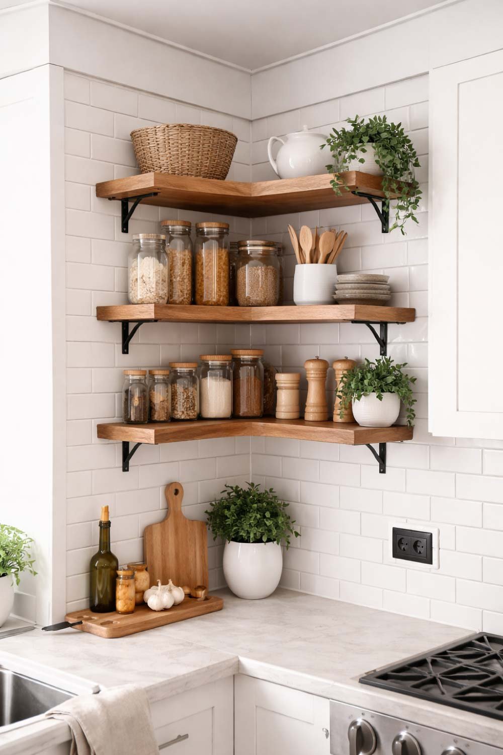 DIY Corner Shelves