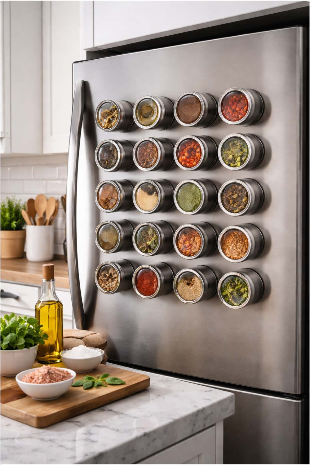 DIY Magnetic Spice Rack