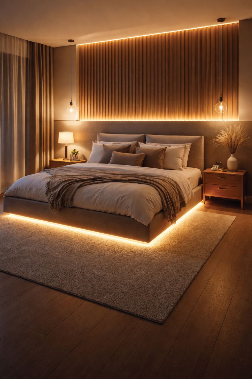 LED Strip Lighting Under the Bed
