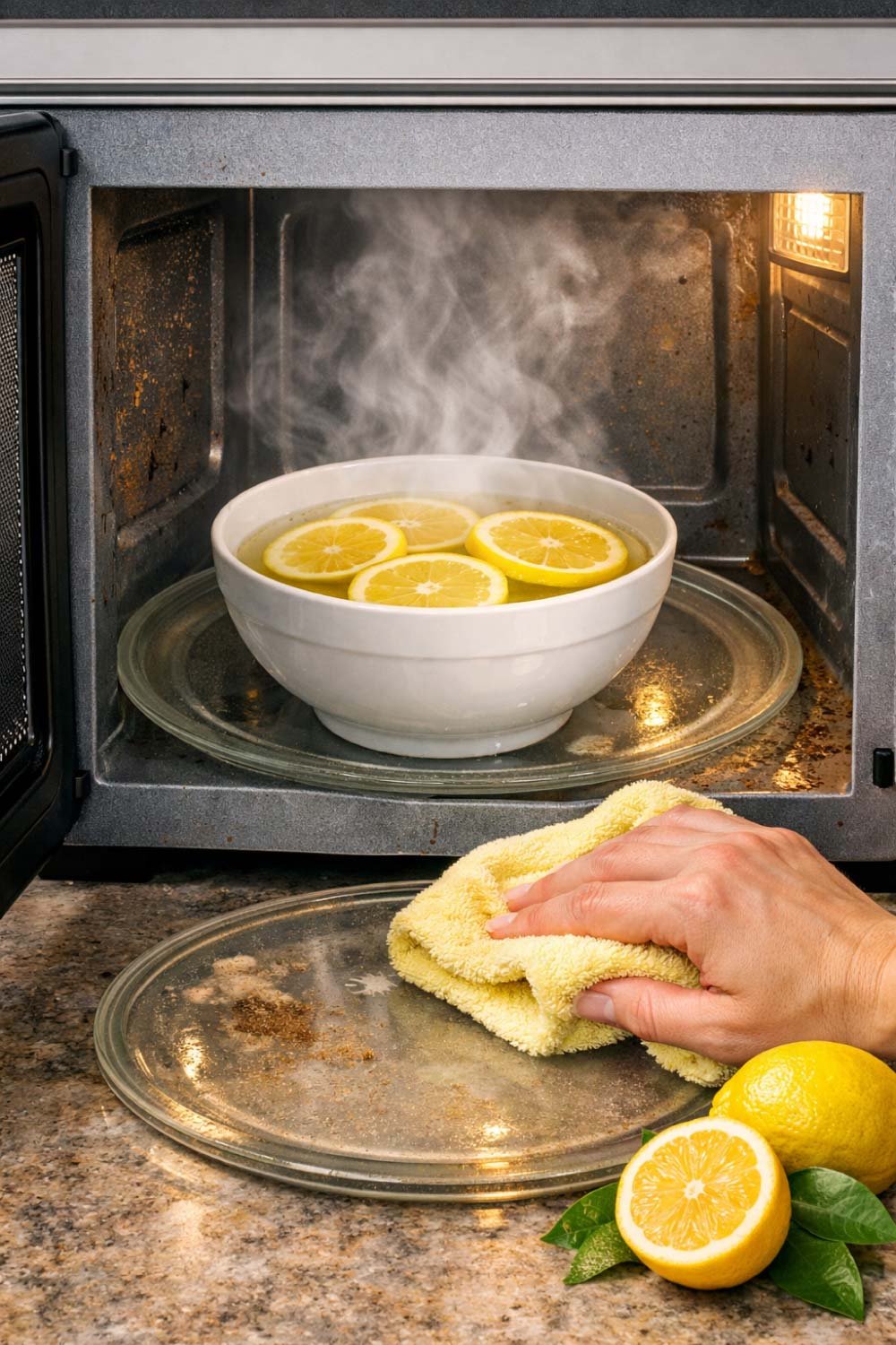 Lemon for Cleaning Microwave