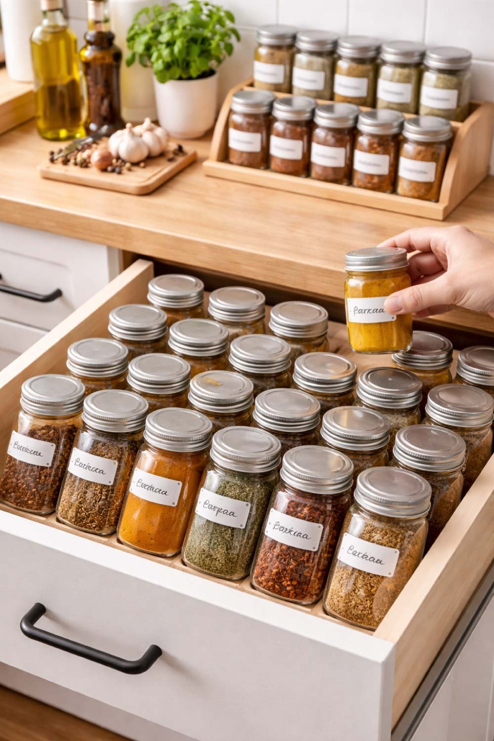 Store Spices in Reused Jars