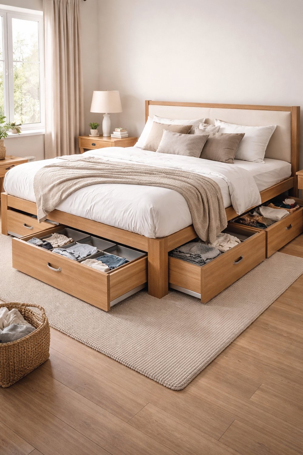 Bed Frame With Built-In Storage