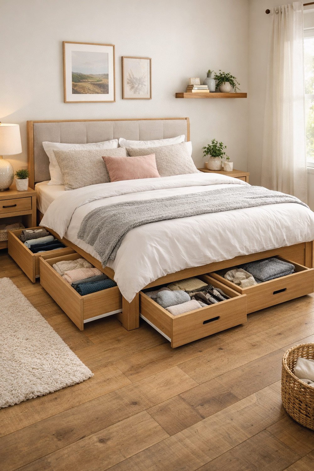 Bed With Built-In Storage Drawers