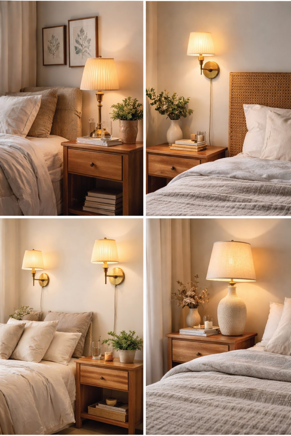 DIY Bedside Lighting with Lamps or Sconces