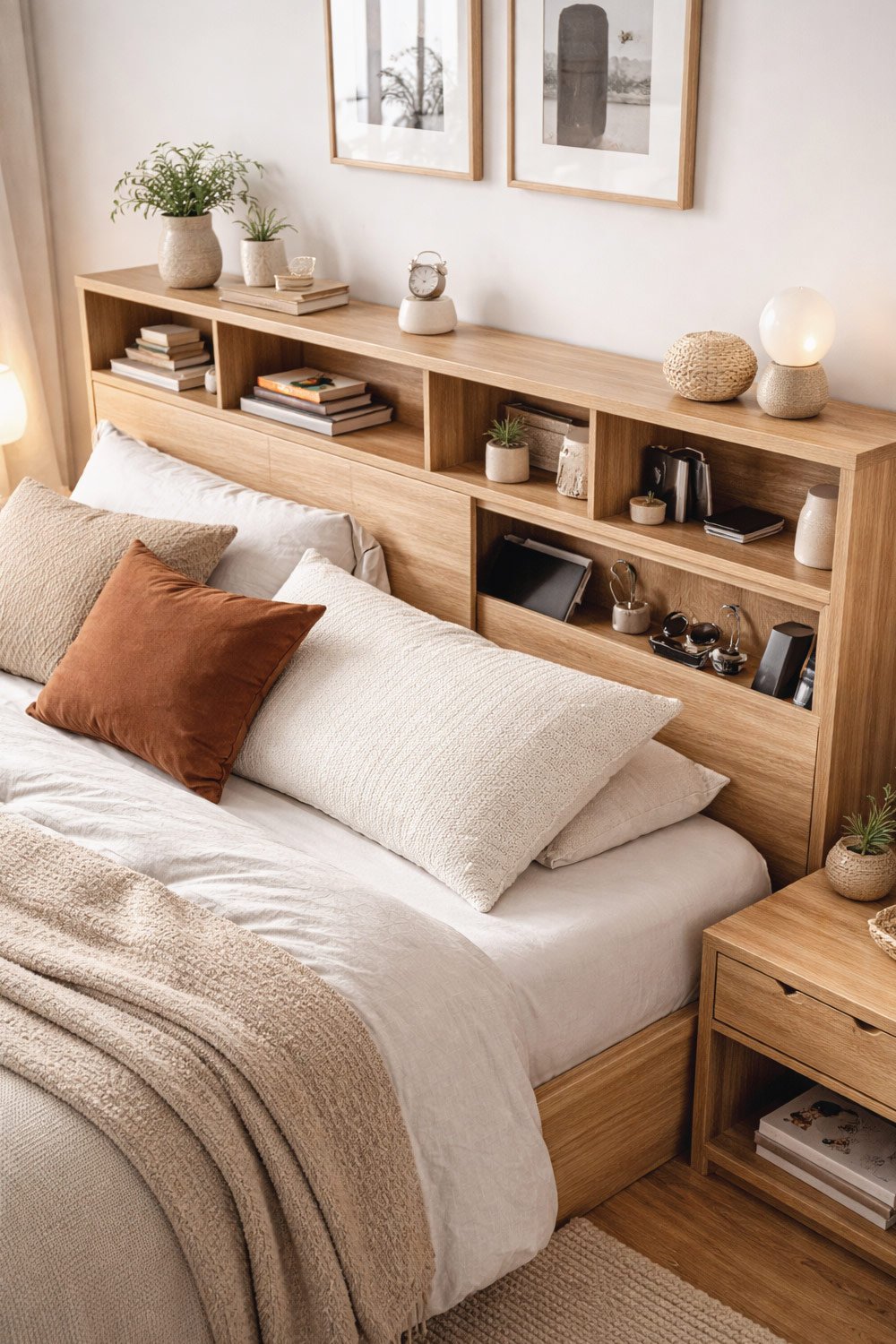 DIY Headboard With Hidden Storage