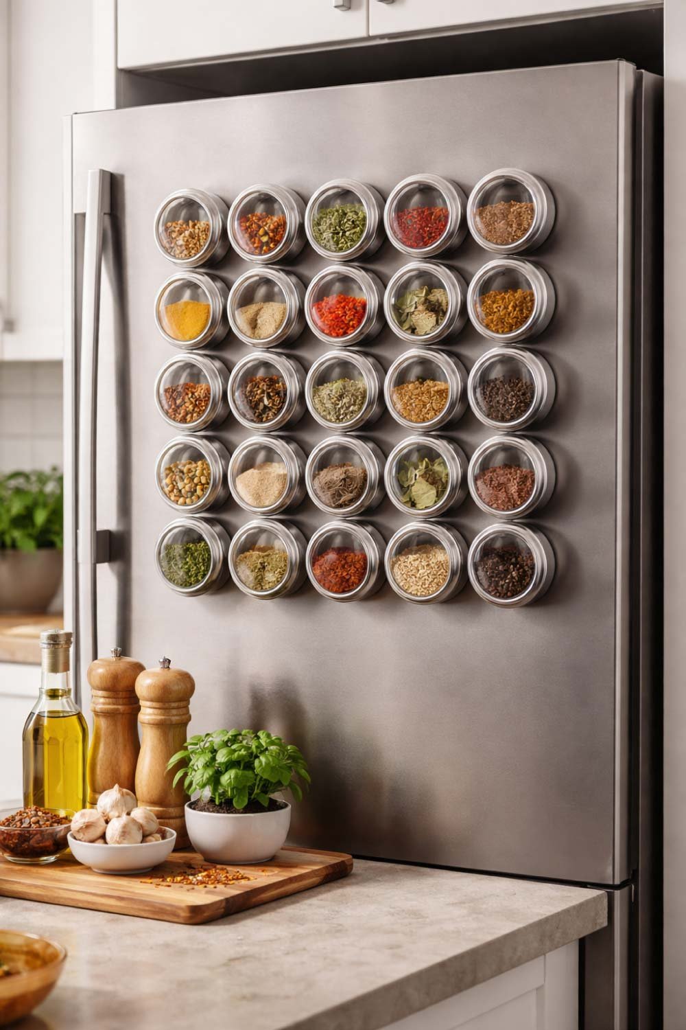 DIY Magnetic Spice Rack