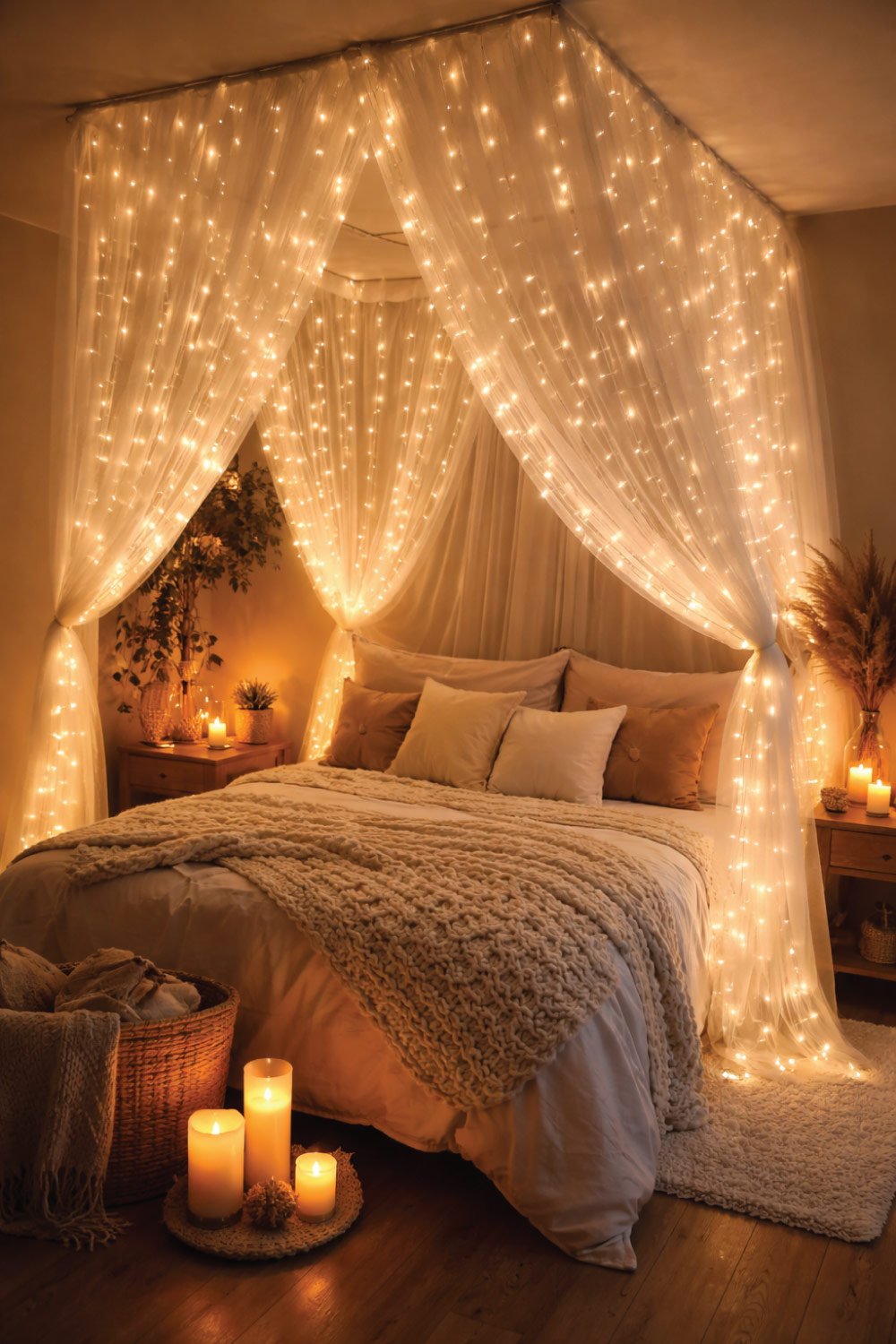DIY String Light Canopy