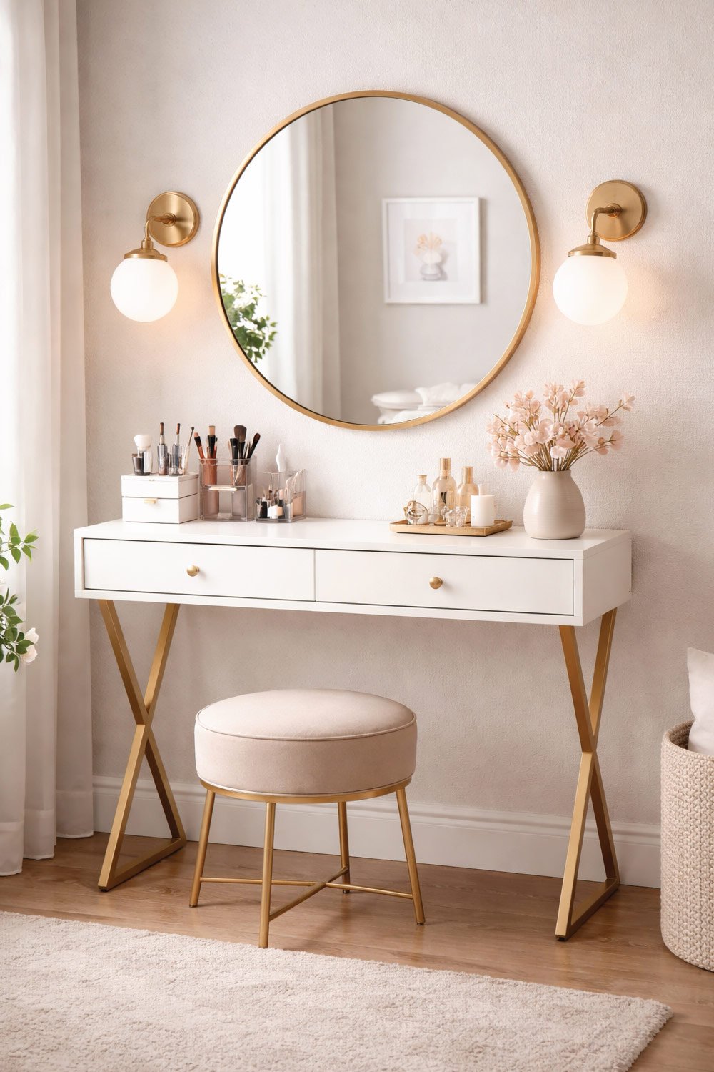 DIY Vanity Table from Console