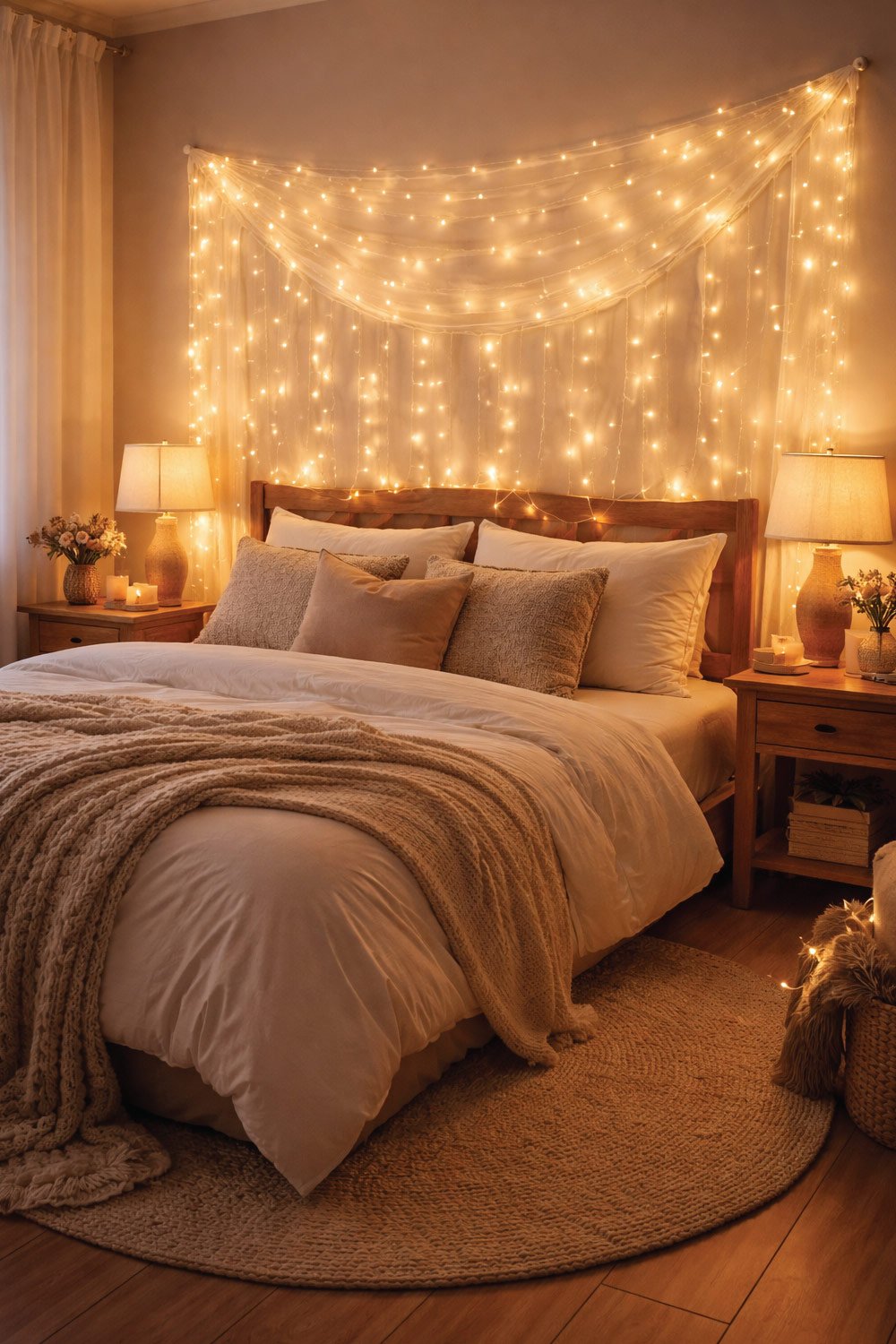 Fairy Light Headboard