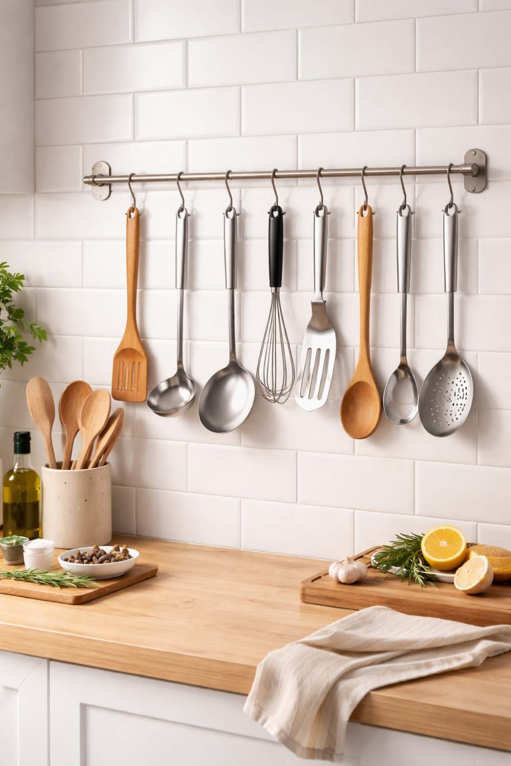 Hang Utensils on Wall Hooks