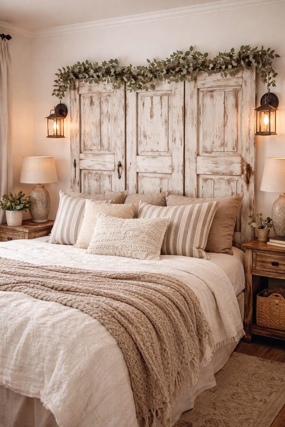 Headboard Made from Doors