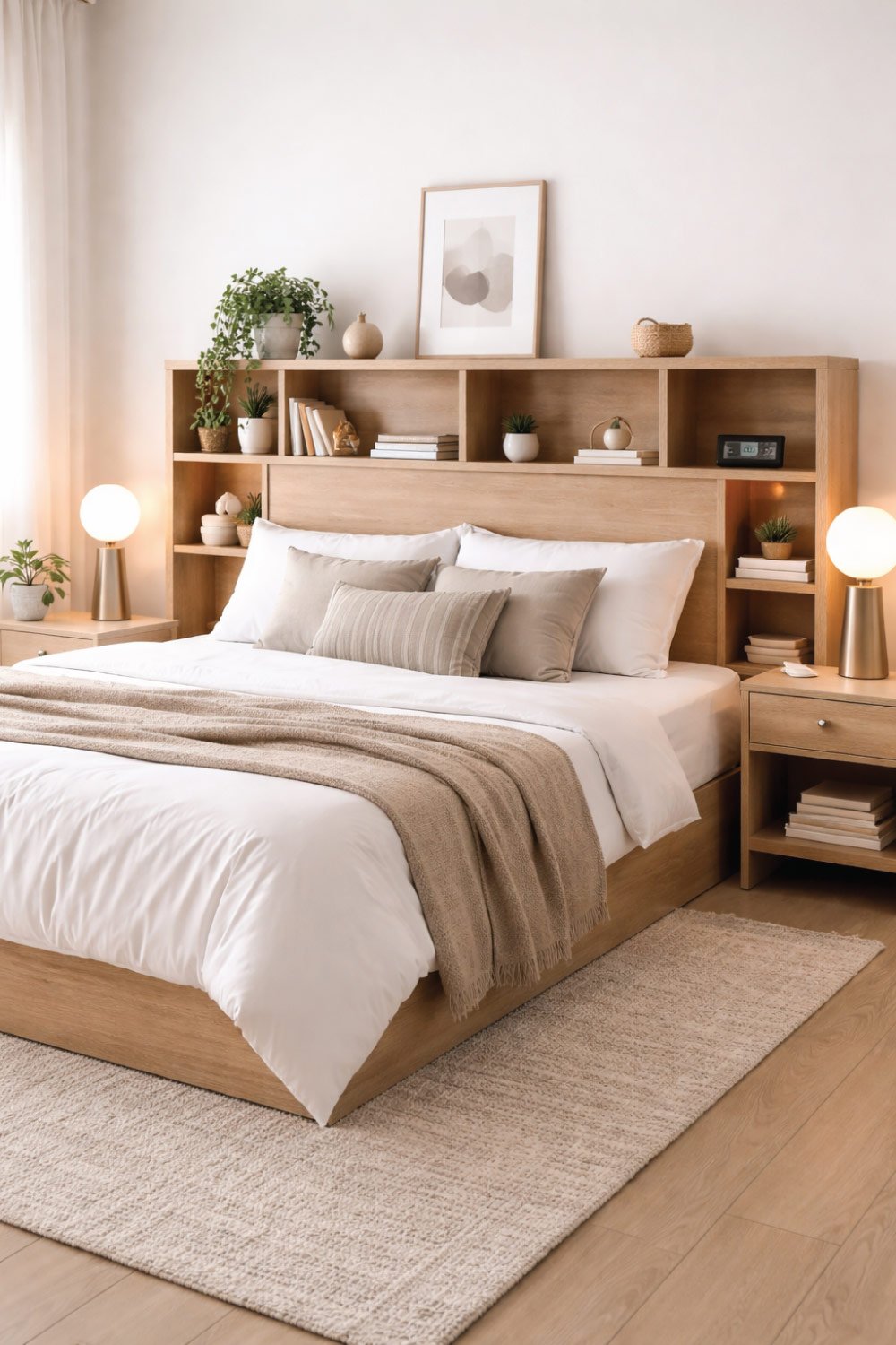 Headboard with Built-In Shelves