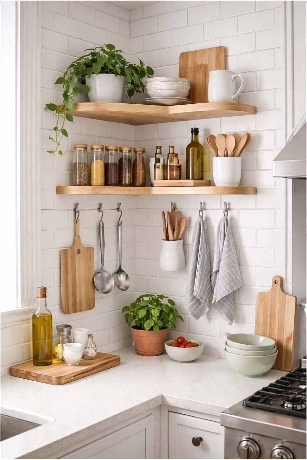 Install Corner Shelves