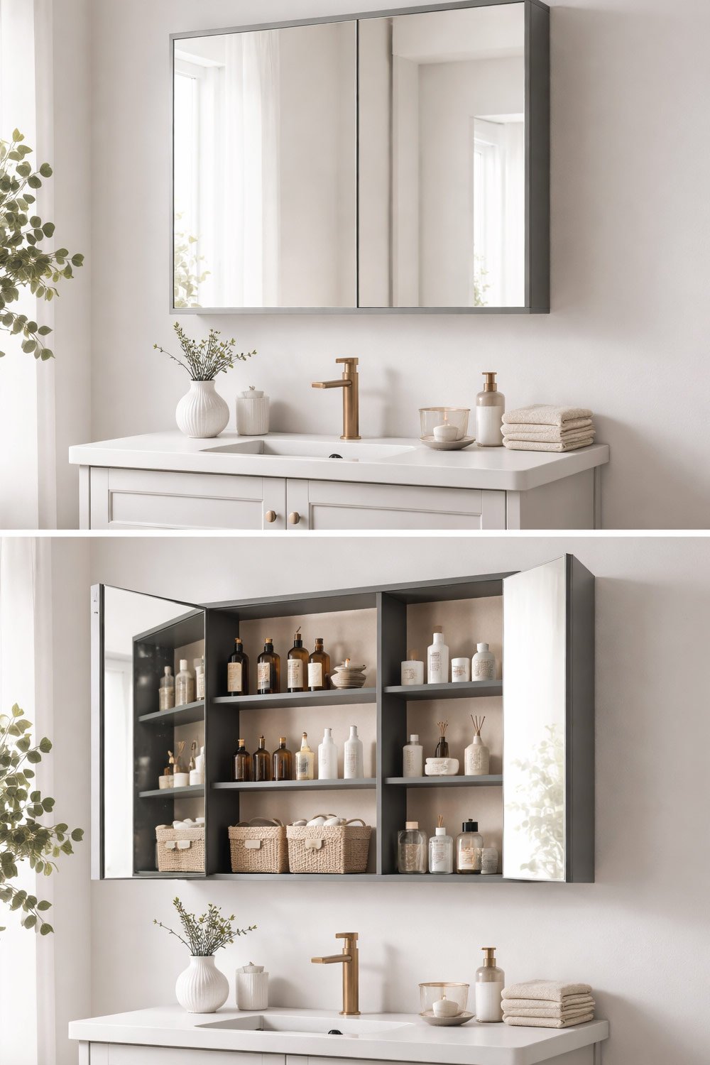 Mirror Cabinet With Hidden Storage