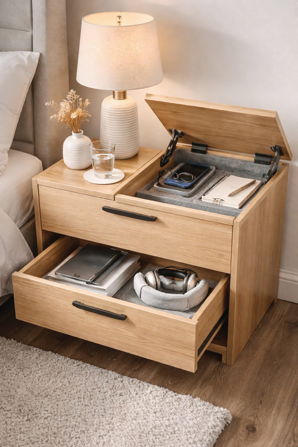 Nightstand with Hidden Storage