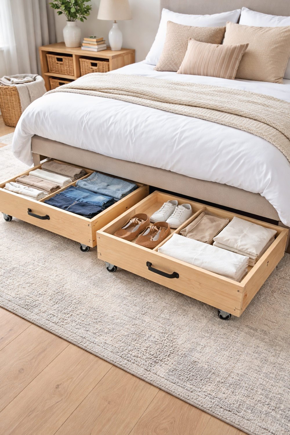 Under-Bed Rolling Storage Drawers