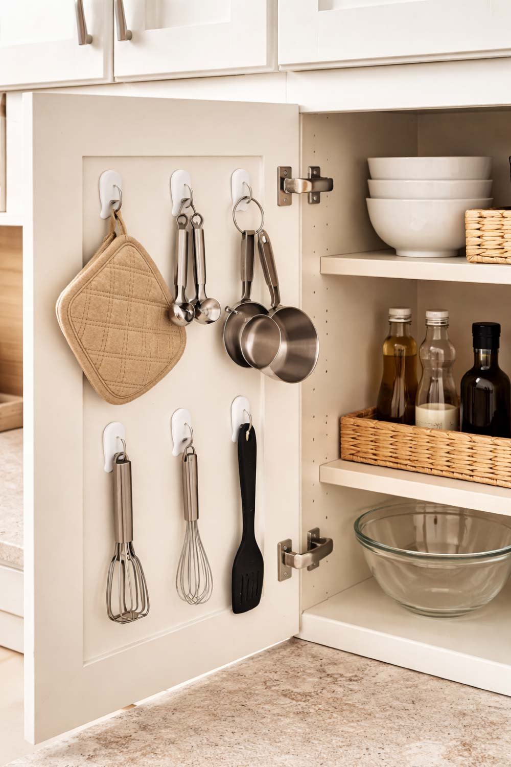 Use Command Hooks Inside Cabinets