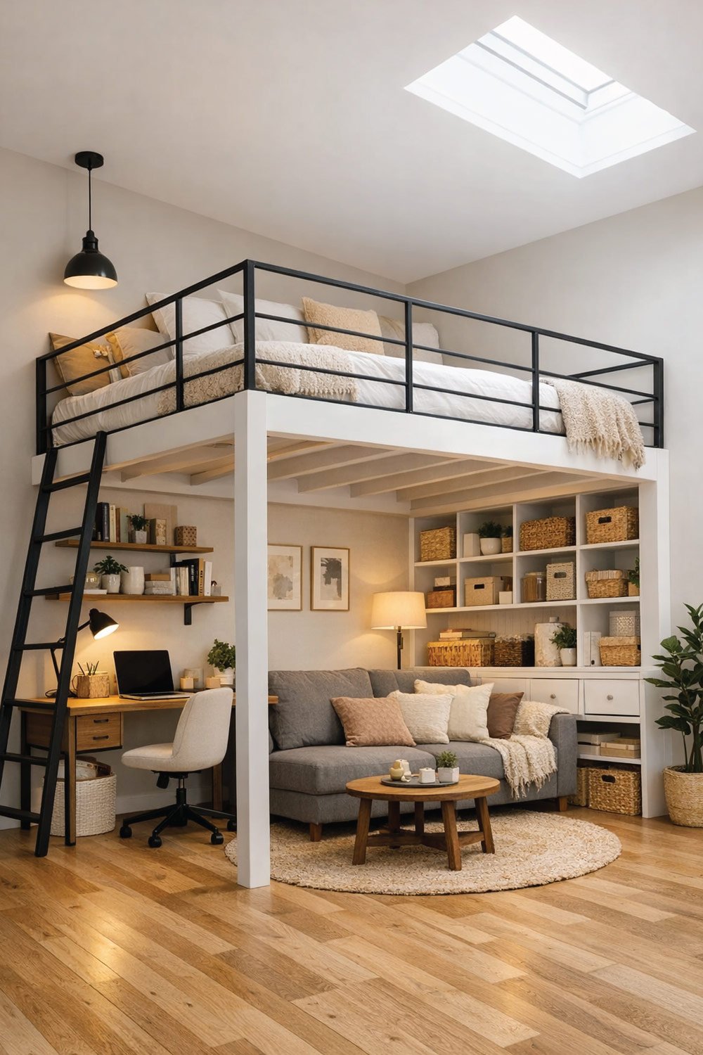 Use a Loft Bed (If Ceiling Height Allows)