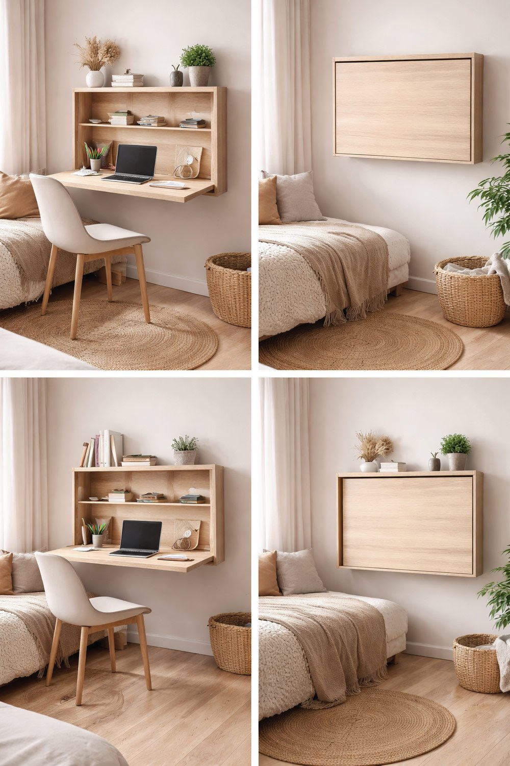 Wall-Mounted Fold-Down Desk