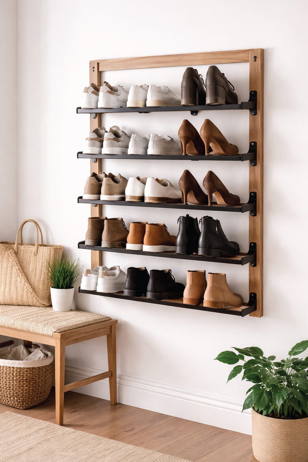 Wall-Mounted Shoe Rack