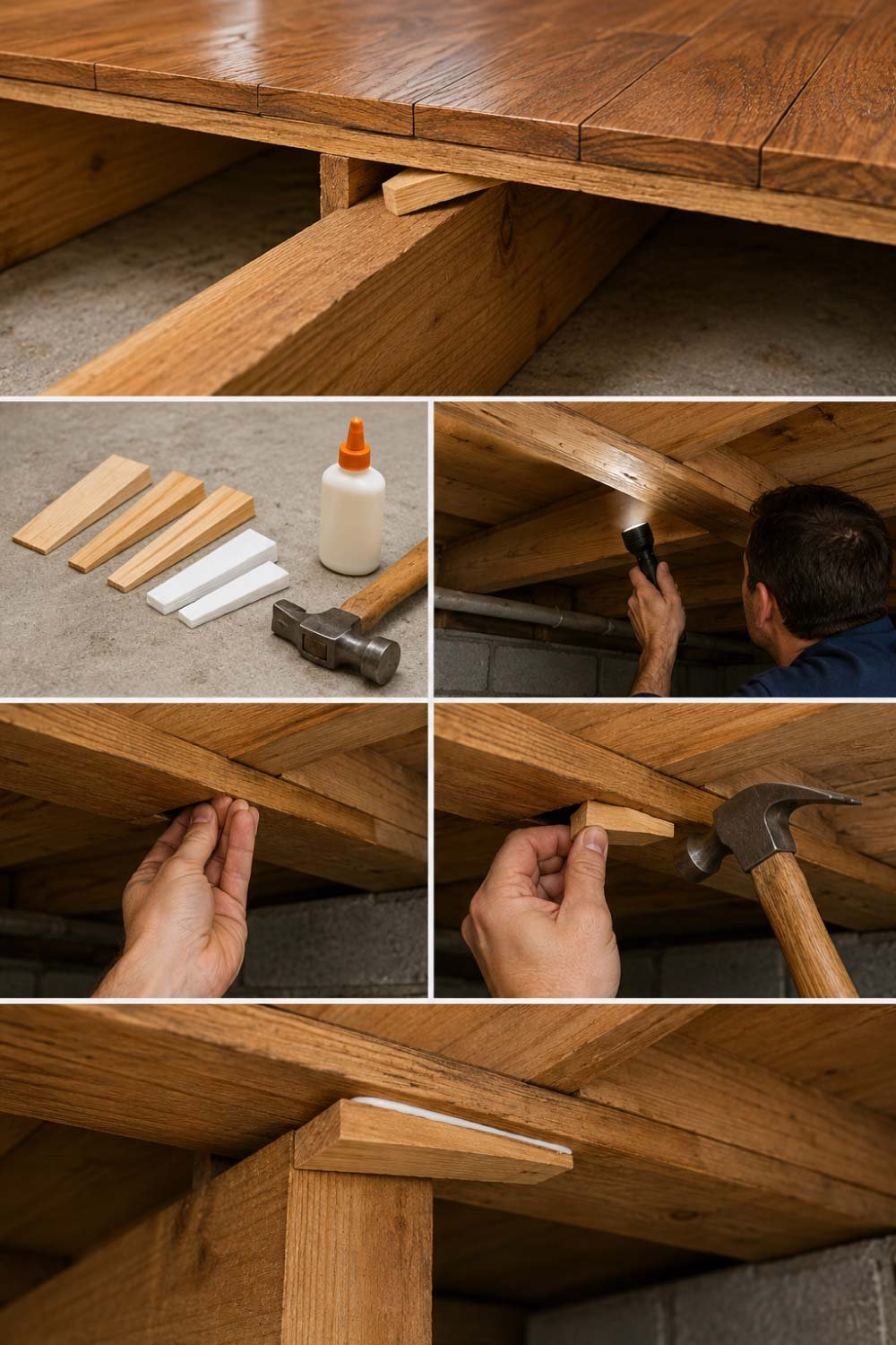 Add Shims for Loose Floorboards