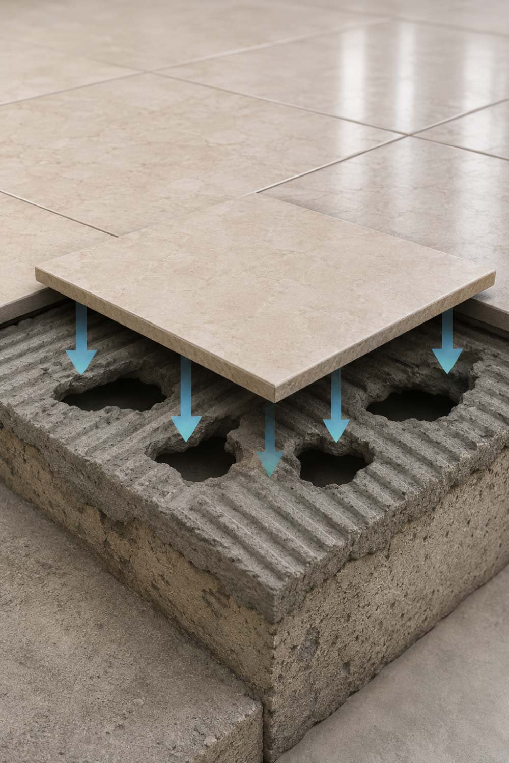 Hollow Spaces Under Tiles
