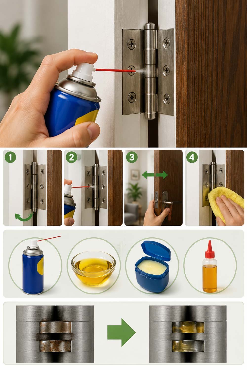 Lubricate the Hinges