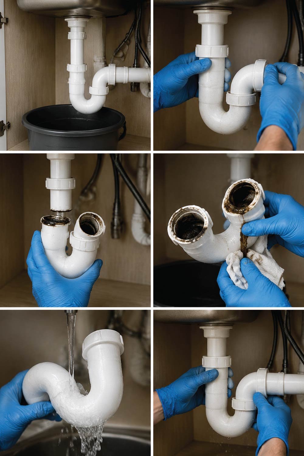 Cleaning the P-Trap Under the Sink
