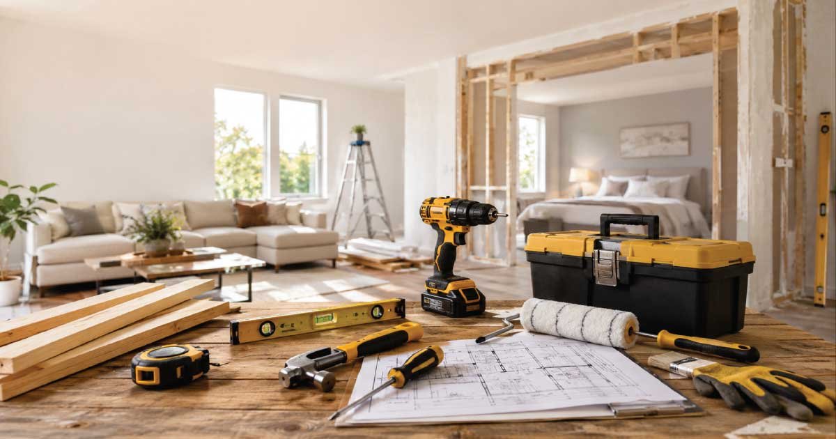 DIY home improvement workspace