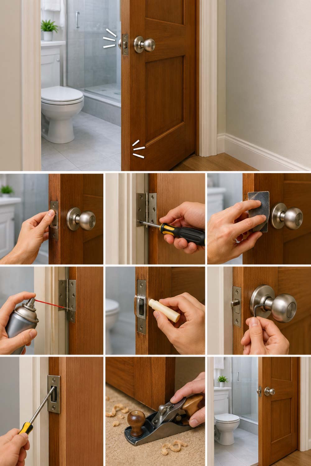 Fast Fix for a Sticky Bathroom Door