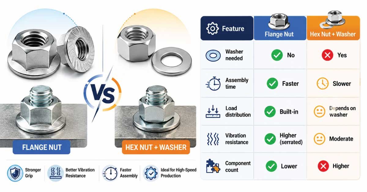 Flange Nut vs. Regular Nut with Washer