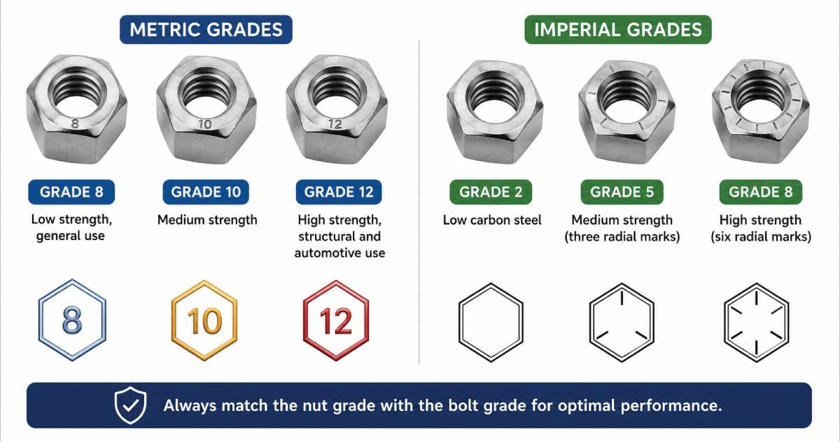 Hex Nut Grades and Strength Ratings
