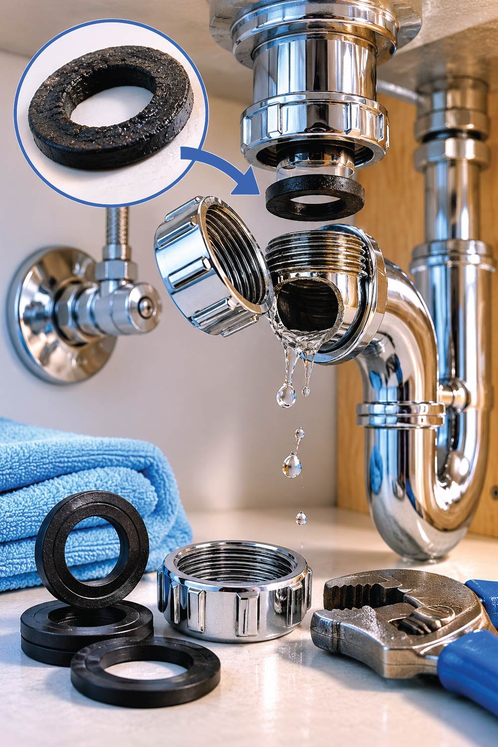 Replace Worn Washers or Slip-Joint Nuts