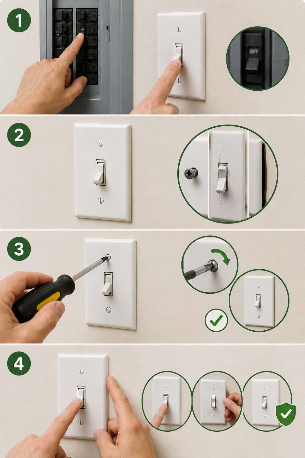 Step Guide to Tighten a Loose Light Switch Plate